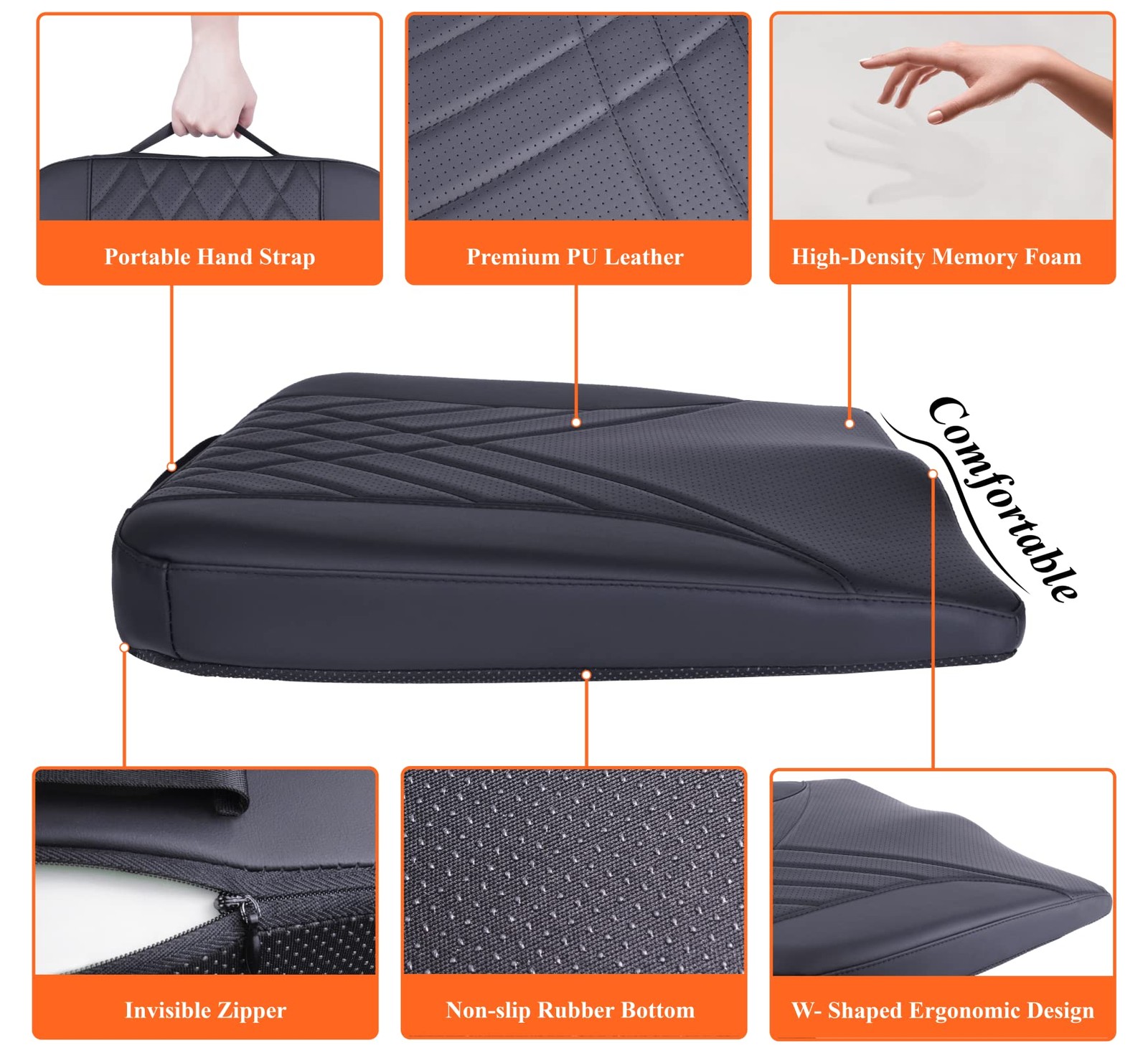 kingphenix Premium Car Seat Cushion, Memory Foam Driver Seat Cushion to Impro…