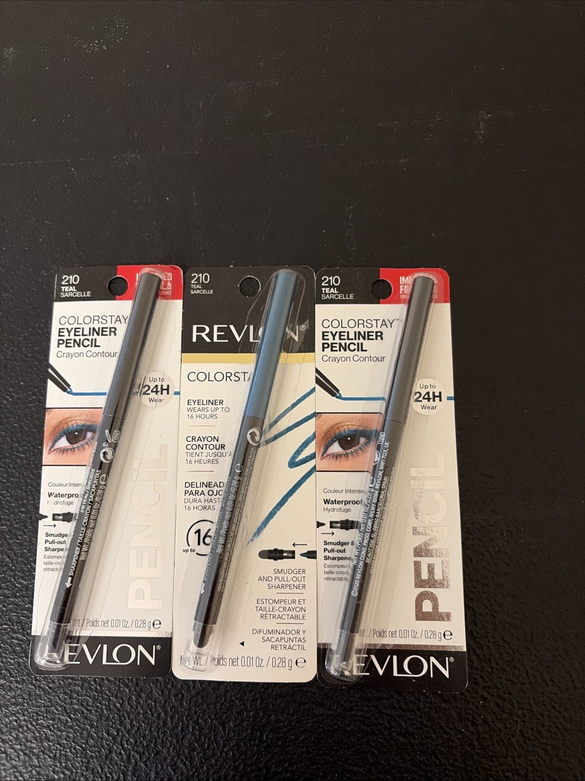 3 New Revlon Colorstay Eyeliner Pencils #210 Teal