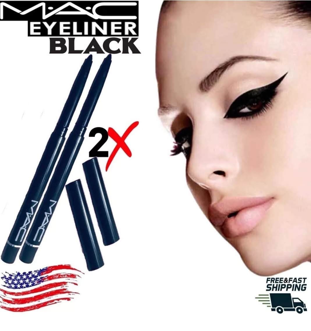 Lot of 2 MAC Black Eyeliner Retractable Waterproof Pencil w/ Vitamin A&E