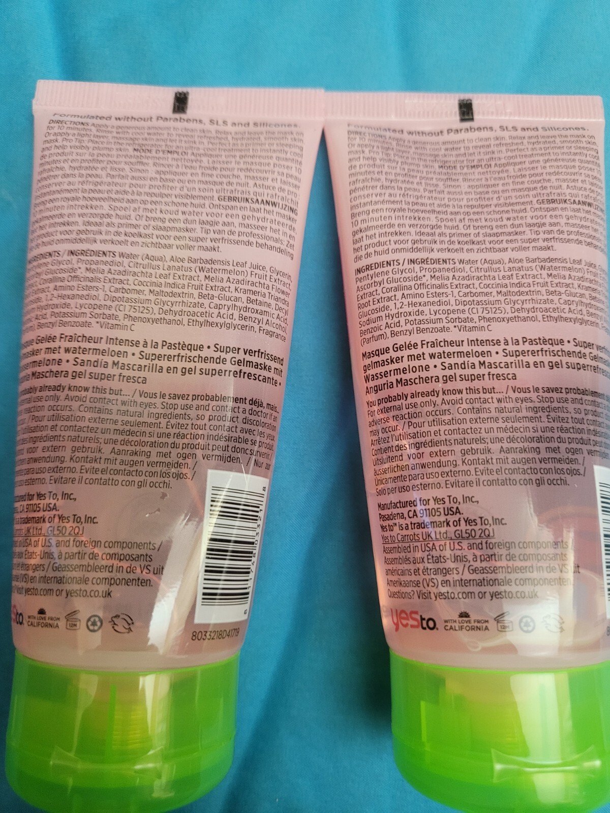 Yes to Watermelon Super Fresh Jelly Mask 3 fl. oz. (Lot of 2)