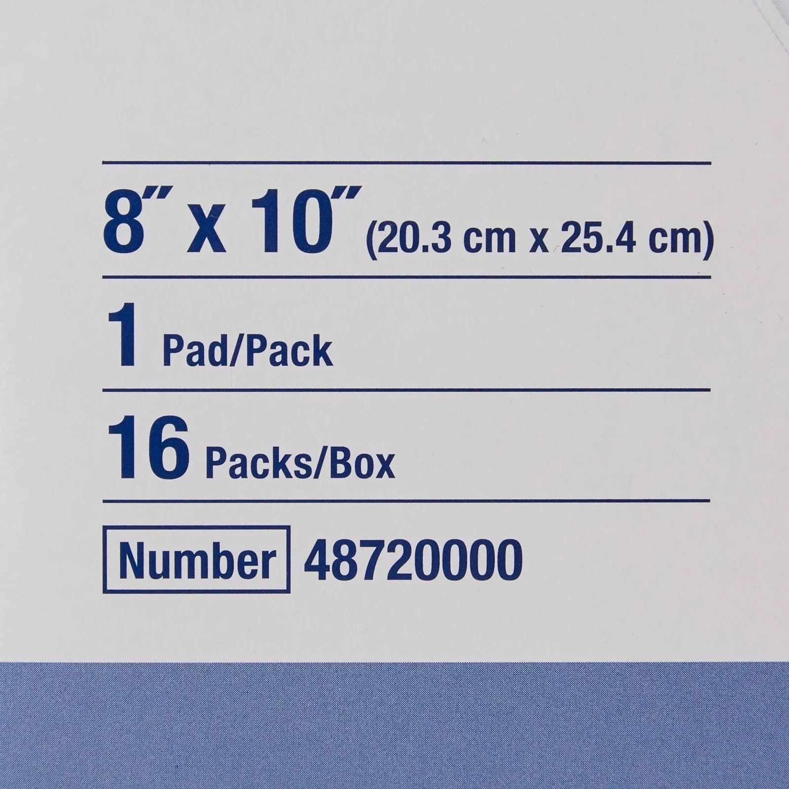 1 PK of 16 Sorbalux 48720000 Abdominal Pad, Sterile, 8″ x 10″