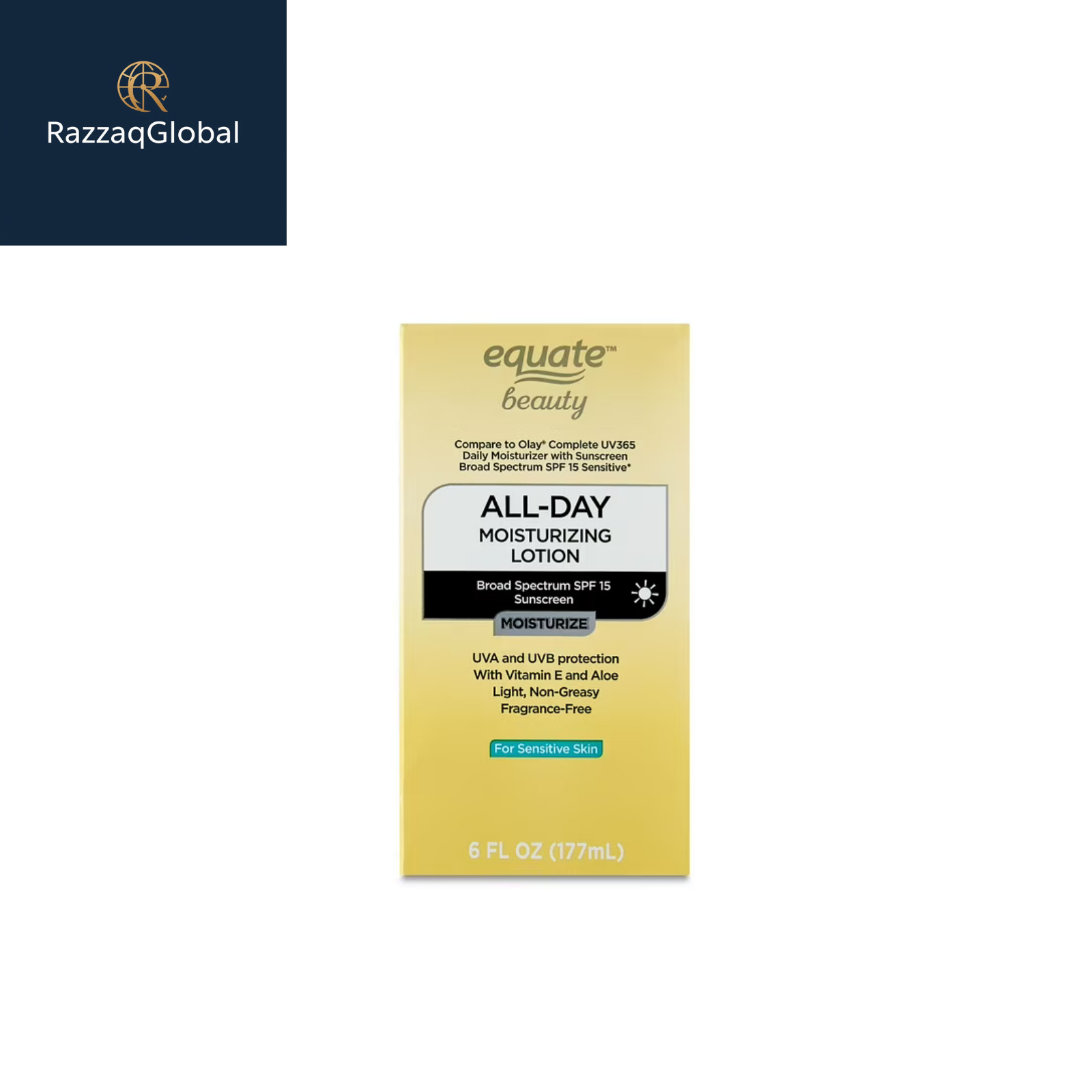 Equate Beauty All-Day Moisturizing Lotion SPF 15 for Sensitive Skin, 6 fl oz