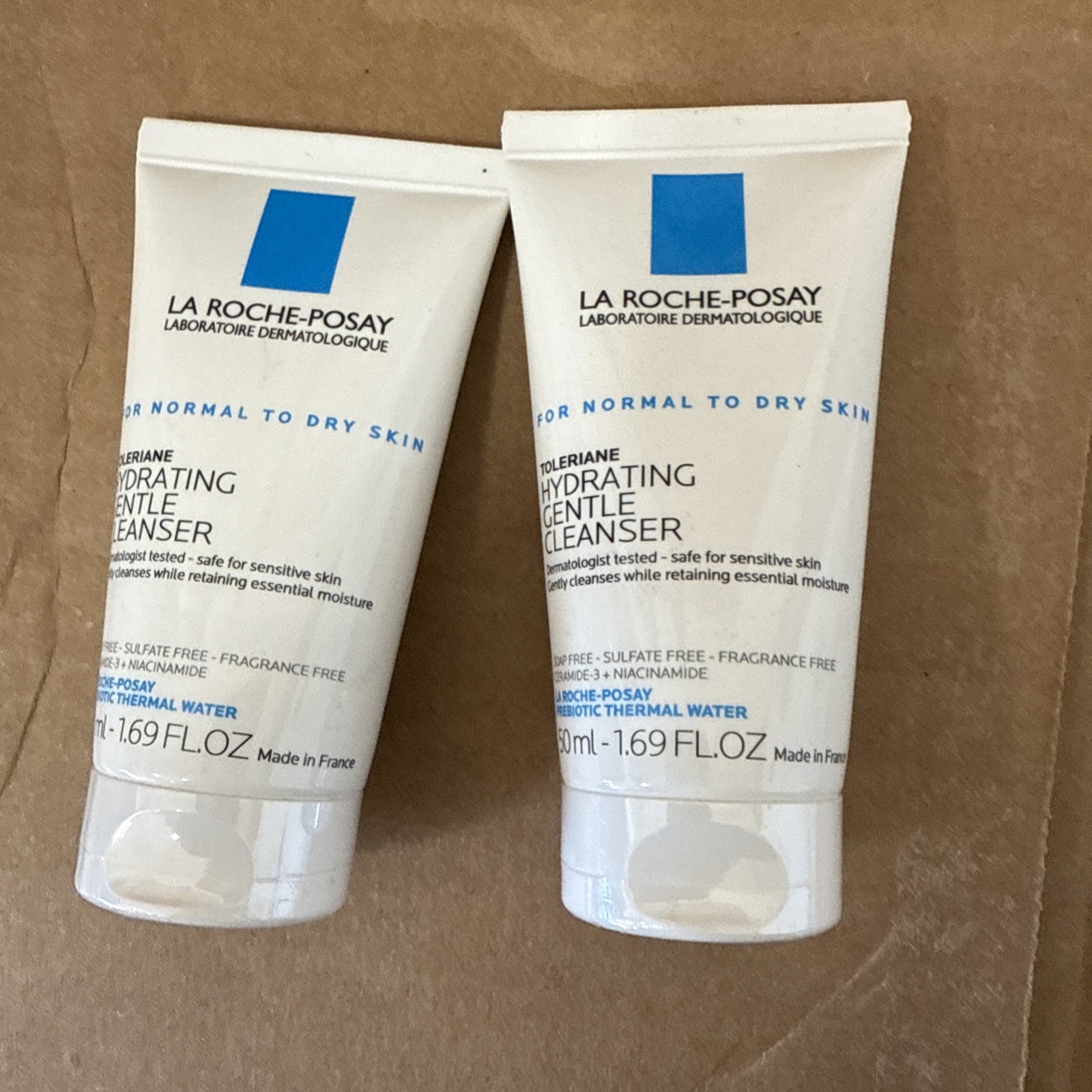 Lot of (2) La Roche-Posay Toleriane Hydrating Gentle Cleansers 1.69 fl oz each