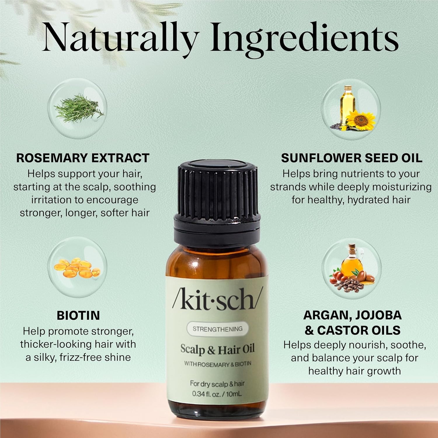 Rosemary Oil for Hair Growth – Hair Oil with Biotin, Castor & Jojoba – Pre-Wa…