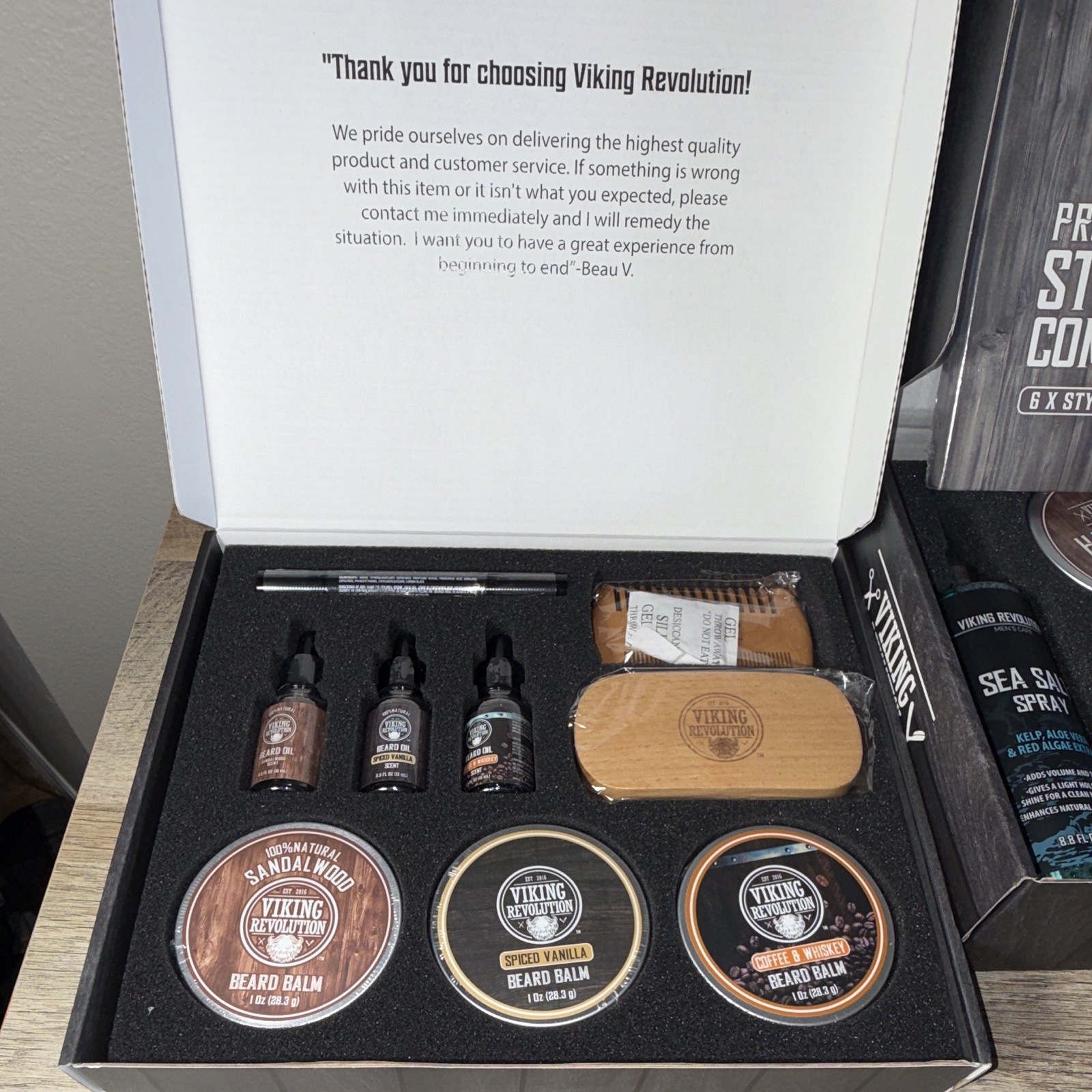 4 Viking Revolution Ultimate Beard Care Kits Balm Oil Brush Comb Scissors