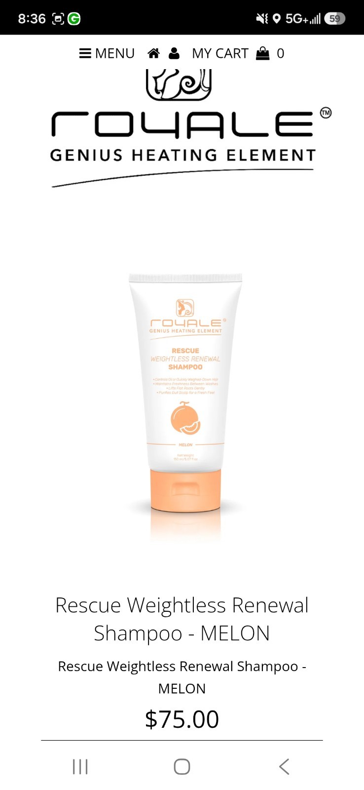 Royale Rescue Weightless Renewal Shampoo/Conditioner Set MSRP $300 Free Shipping