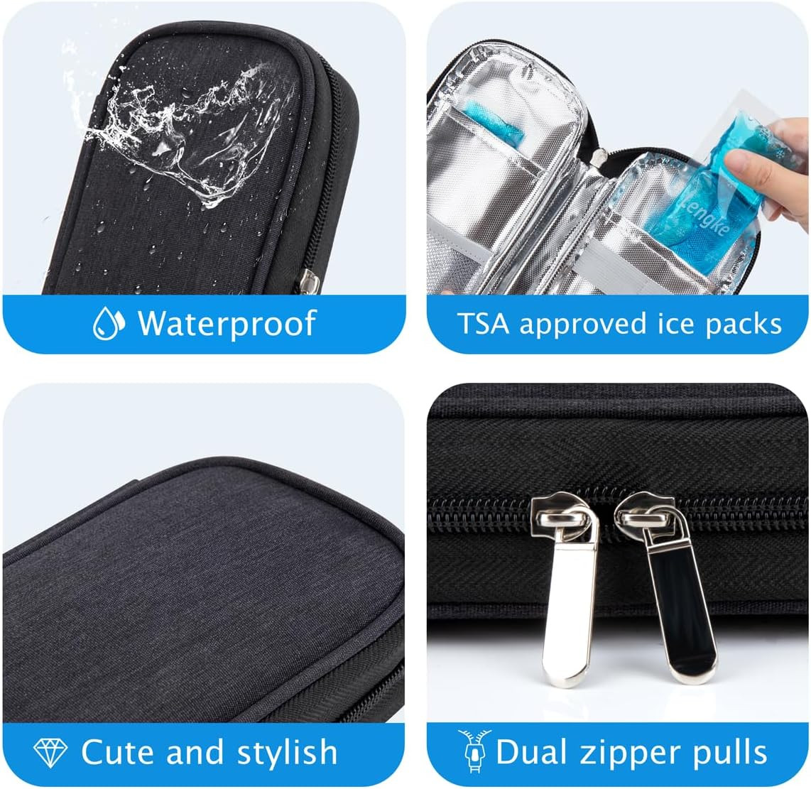 YOUSHARES Insulin Cooler Travel Case – Diabetic Case Insulated Organizer Portabl