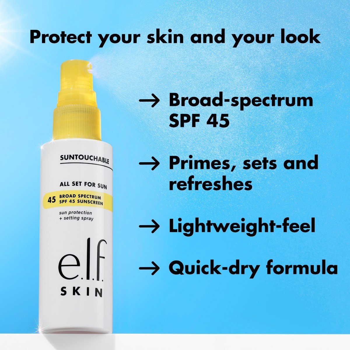 e.l.f. SKIN Suntouchable All Set For Sun Sunscreen – SPF 45 – 2 fl oz