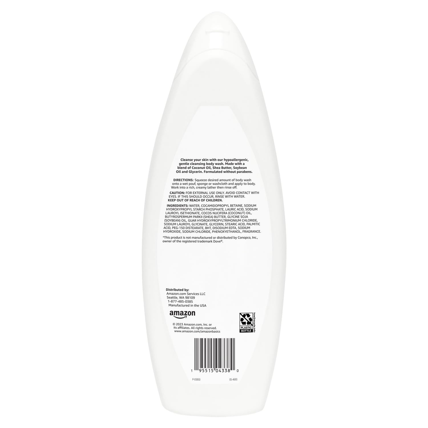 Amazon Basics Hypoallergenic Body Wash for 22 Fl Oz (Pack of 1), White