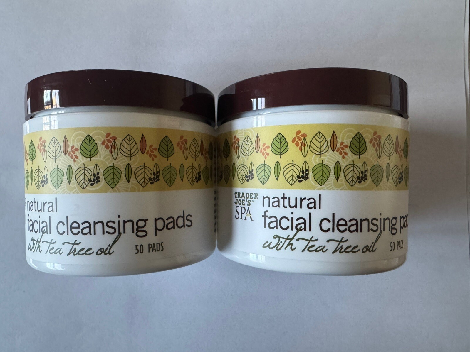 2 Pack Trader Joe’s Spa Natural Facial Cleansing Pads with Tea Tree Oil 50 Each