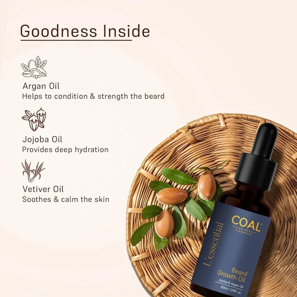 Coal Clean Beauty Beard Growth Oil For All Skin Types 30ml