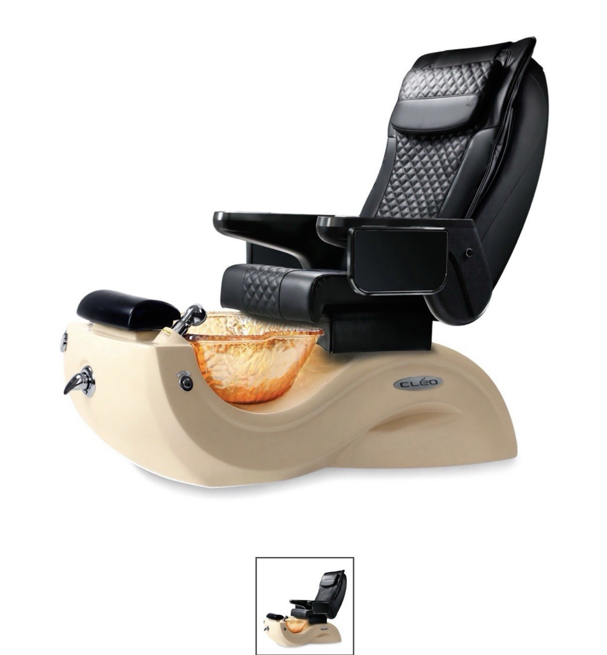 J&A Cleo G5 Pedicure Spa Chair Massage 5 Gal UL Certified Black/Beige