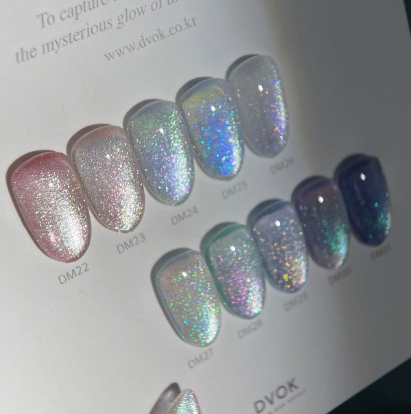 DVOK White Night Magnet Gel Polish Aurora Cat Eye Nail Gel K-Beauty