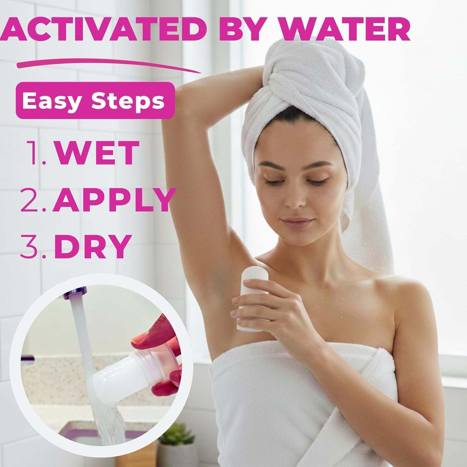 Crystal Mineral Deodorant Stick Women Aluminum-Free 4.25 oz Unscented 3-Pack
