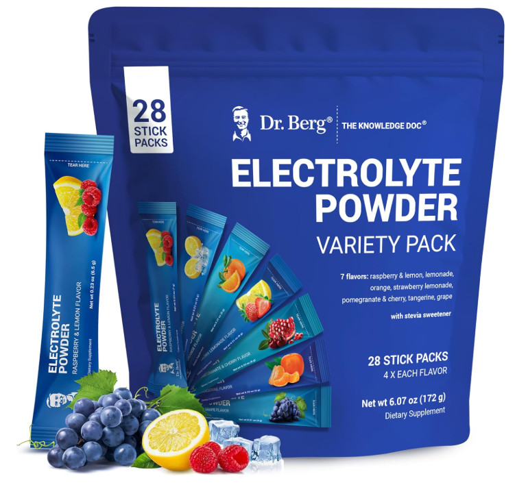 Dr. Berg Sugar Free Electrolyte Powder Packets, Variety Pack, 28 Count