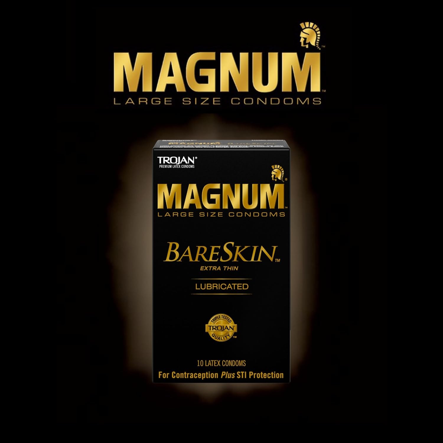 Trojan Magnum Bareskin Large Size Condoms – 10 Count