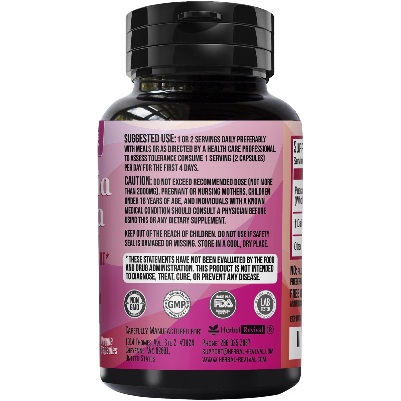 Pueraria Mirifica Capsules 2000mg Daily – Breast 90 Count (Pack of 1)