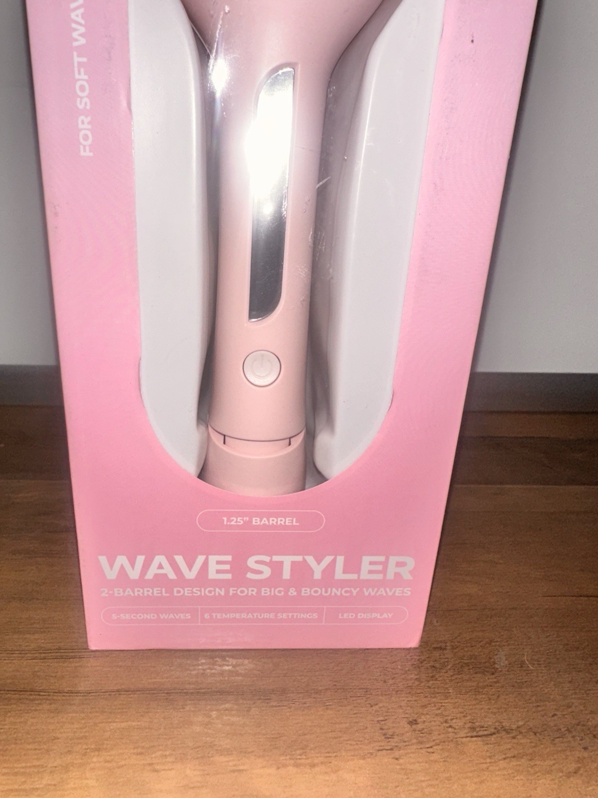 KENZZI Wave Styler 2-Barrel Hair Waver, 1.25 in, 6 Heat Settings, Pink
