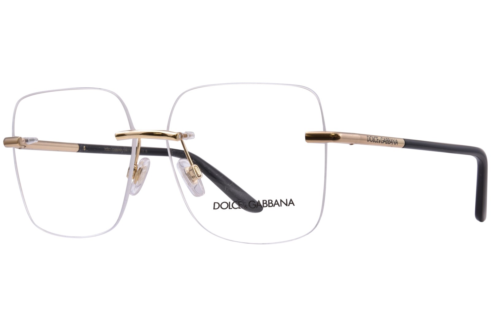 Dolce & Gabbana DG1360 02 Eyeglasses Women’s Gold Rimless Square Shape 57mm