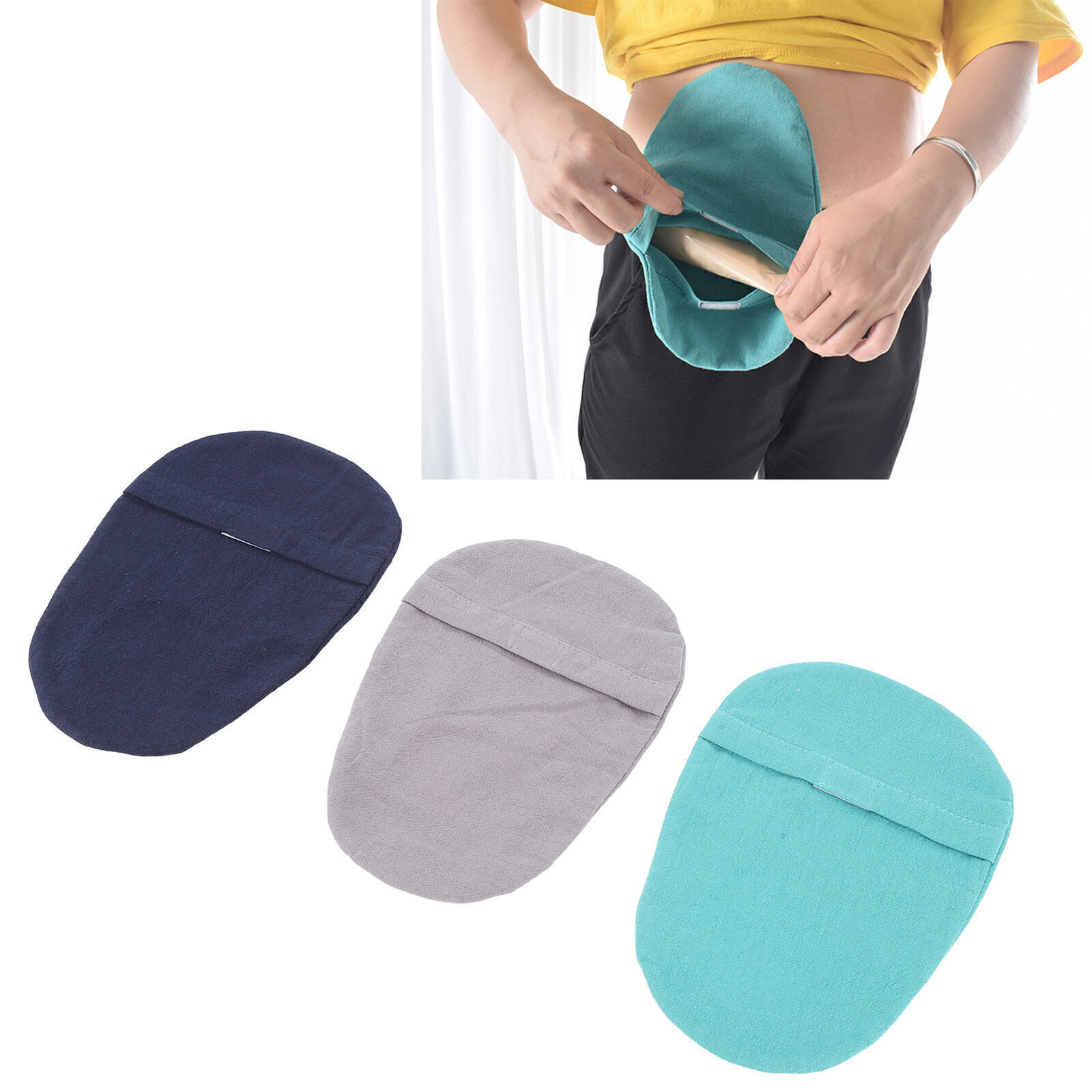 3pcs Ostomy Bag Cover Washable Detachable Dust Proof Mixed Colors Protective