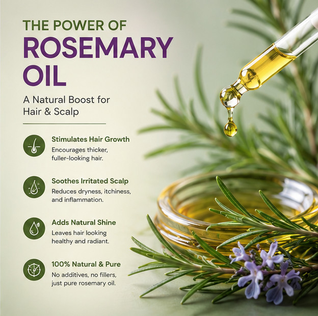 Pure Rosemary Oil 30ml | 100% Natural Ingestible & Hair Growth Essential Oil