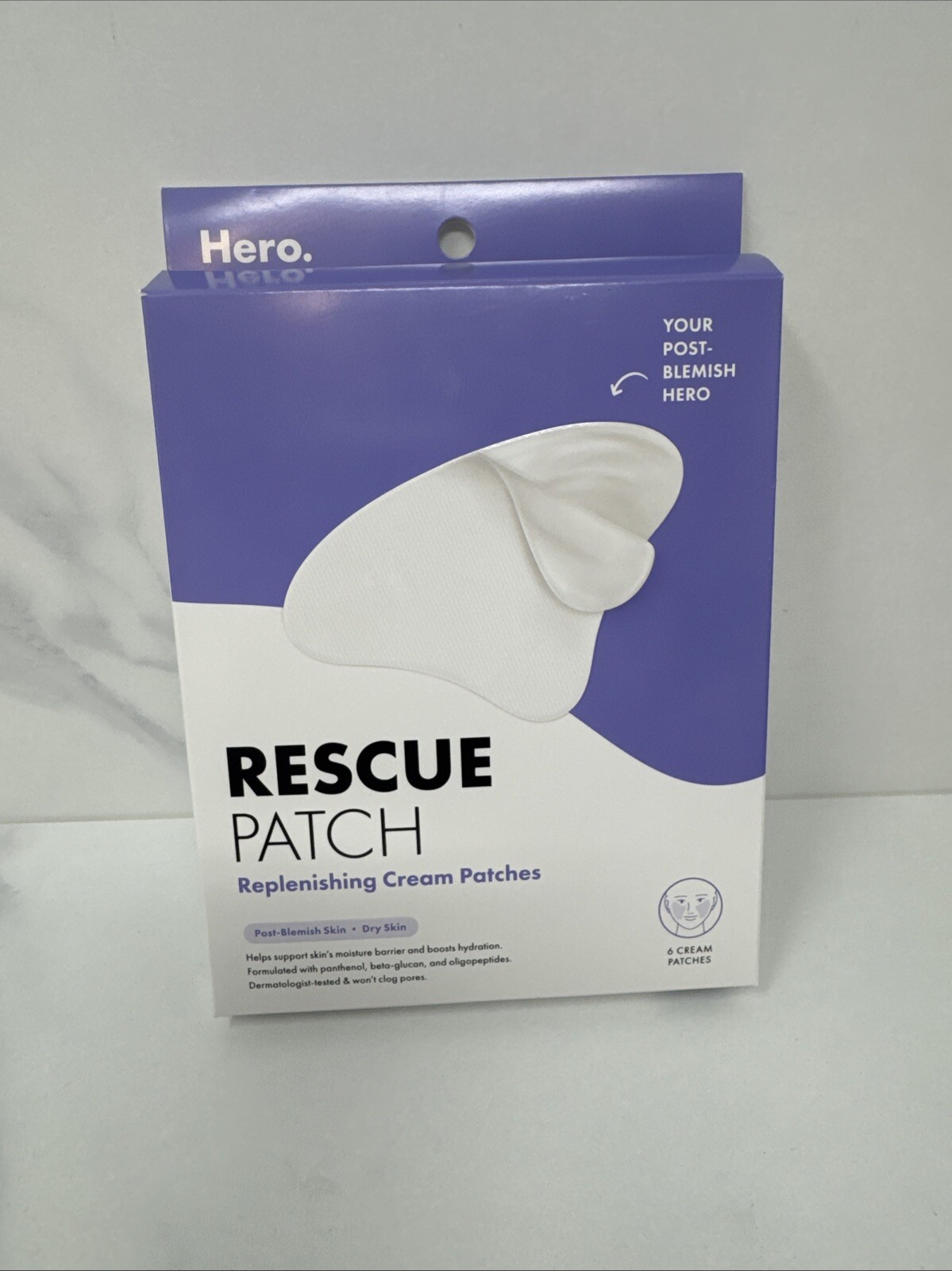 Hero Rescue Replenishing Cream Patches 6 Count. Post-blemish Skin. Exp 04/2026.