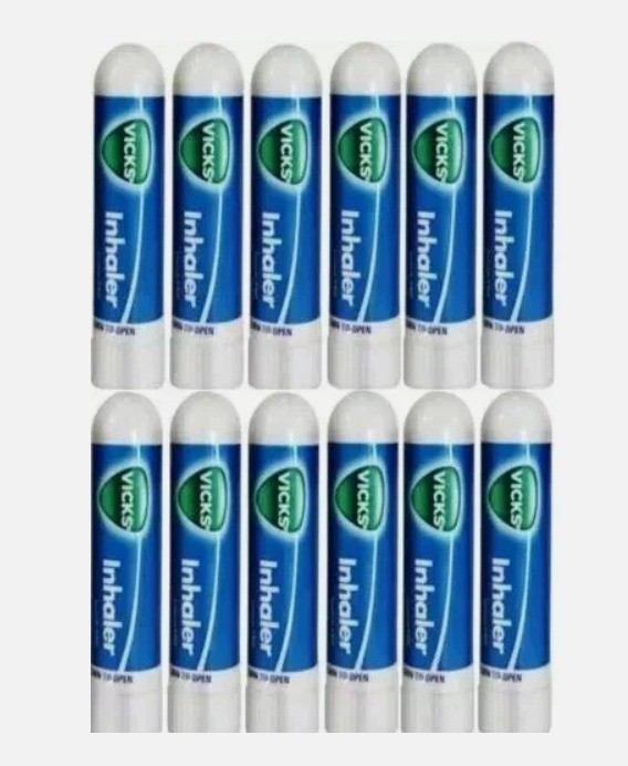 12x Vicks Inhaler for Nasal Congestion Cold Allergy Blocked Nose Fast Relief