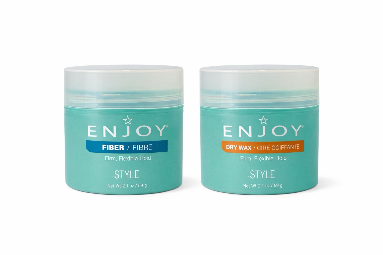 ENJOY Fiber & Dry Wax Set 2.1 fl oz (59g) Each – Firm Flexible Hold Unsealed