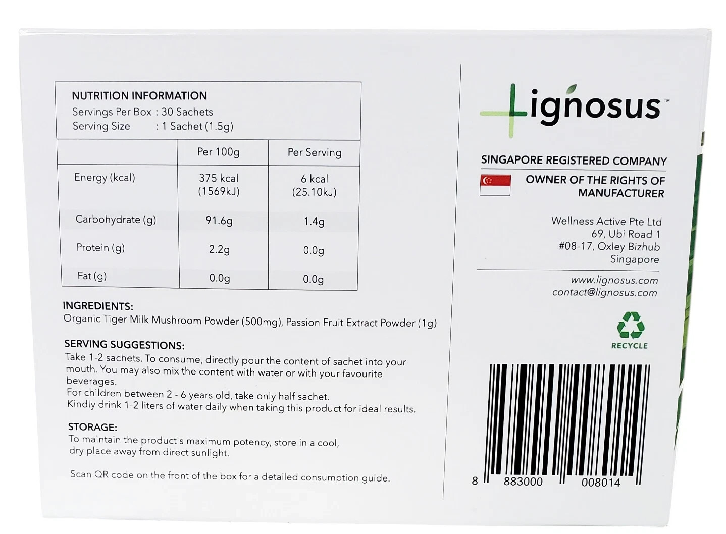 Lignosus Natural Lung Health Support 30 Sachets / FREE Same Day Shipping Mon-Sat