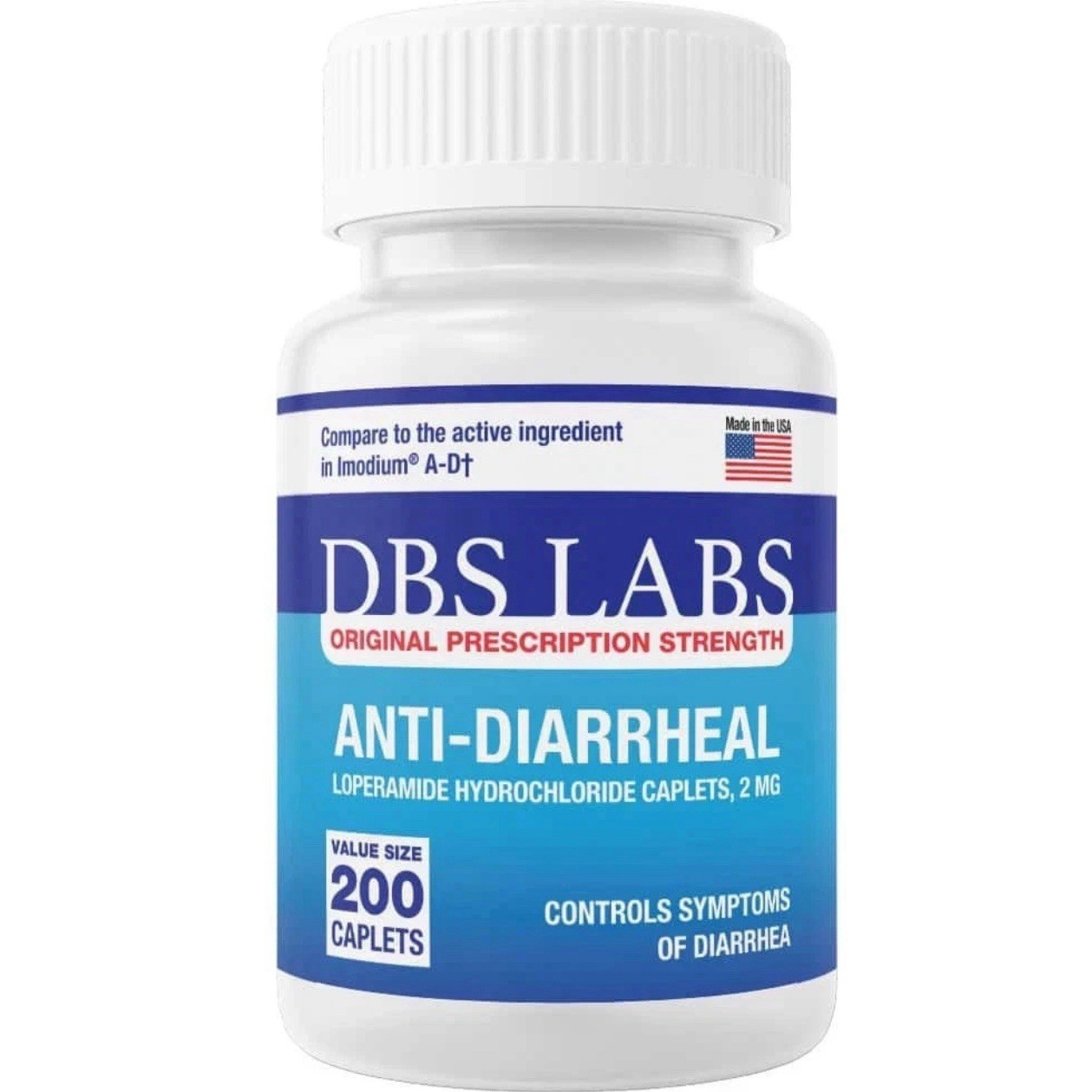 DBS LABS Diarrhea Relief – 200. Caplets -Exp-09-2027