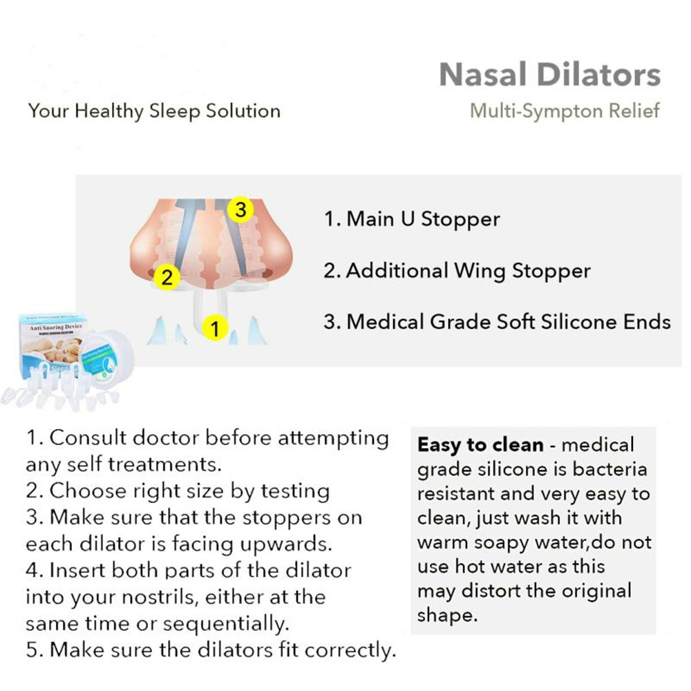 4-Pack Anti Snore Nose Clip Stop Snoring Stopper Device Vent Dilators Sleep Aids