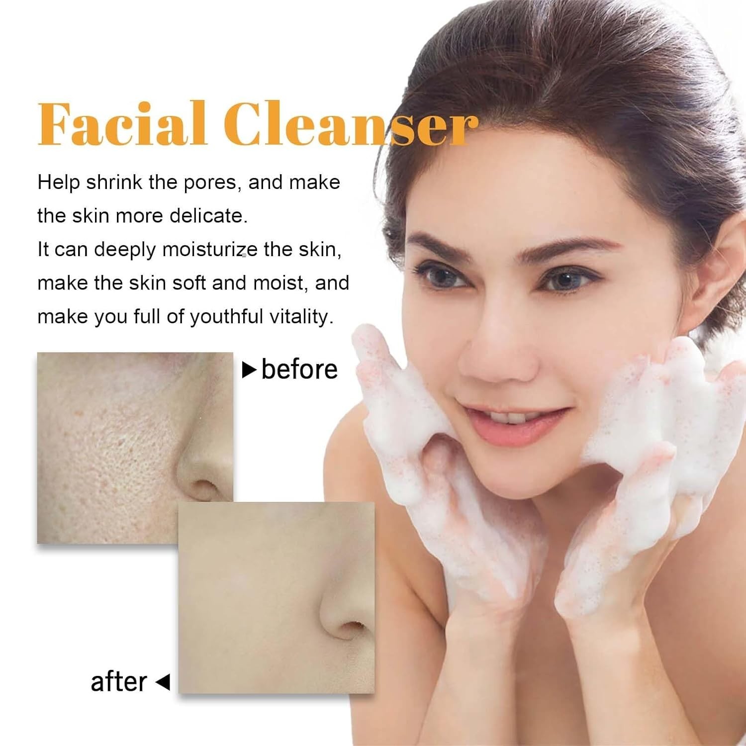 2 Pcs Turmeric Foaming Face Wash, Deep Cleansing Glow Wash Turmeric Facial Clean