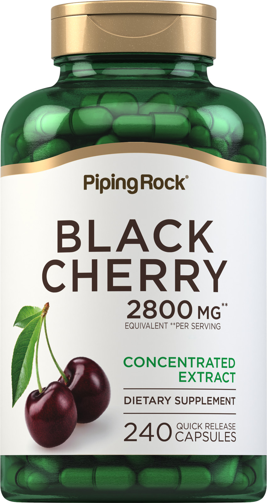 Black Cherry Extract Capsules | 2800mg | 240 Pills | by Piping Rock