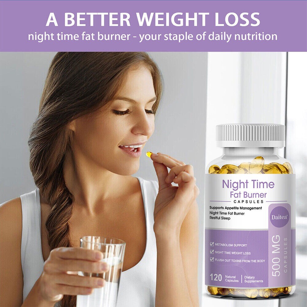 Weight Loss Supplements Slimming Pill Diet Night Time Fat Burner 500mg 120 Caps