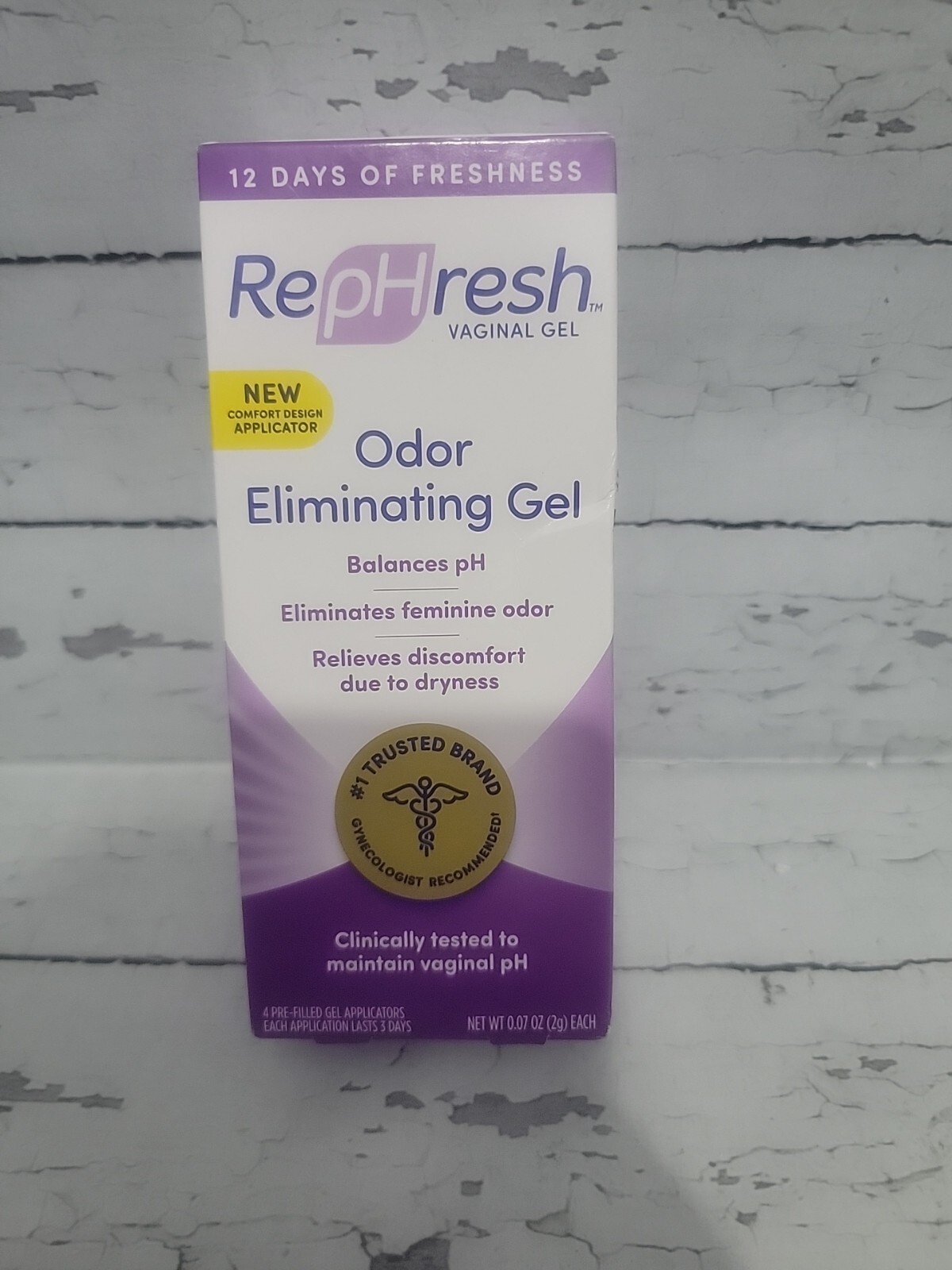 1 RepHresh Odor Eliminating Vaginal GeL 4 Applicators EXP 08/2024 SEALED BOX
