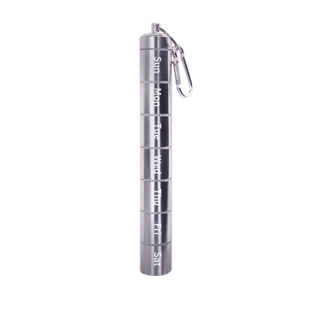 Weekly Metal Pill Box Organizer Portable 7 Days Waterproof Medicine Holder Case