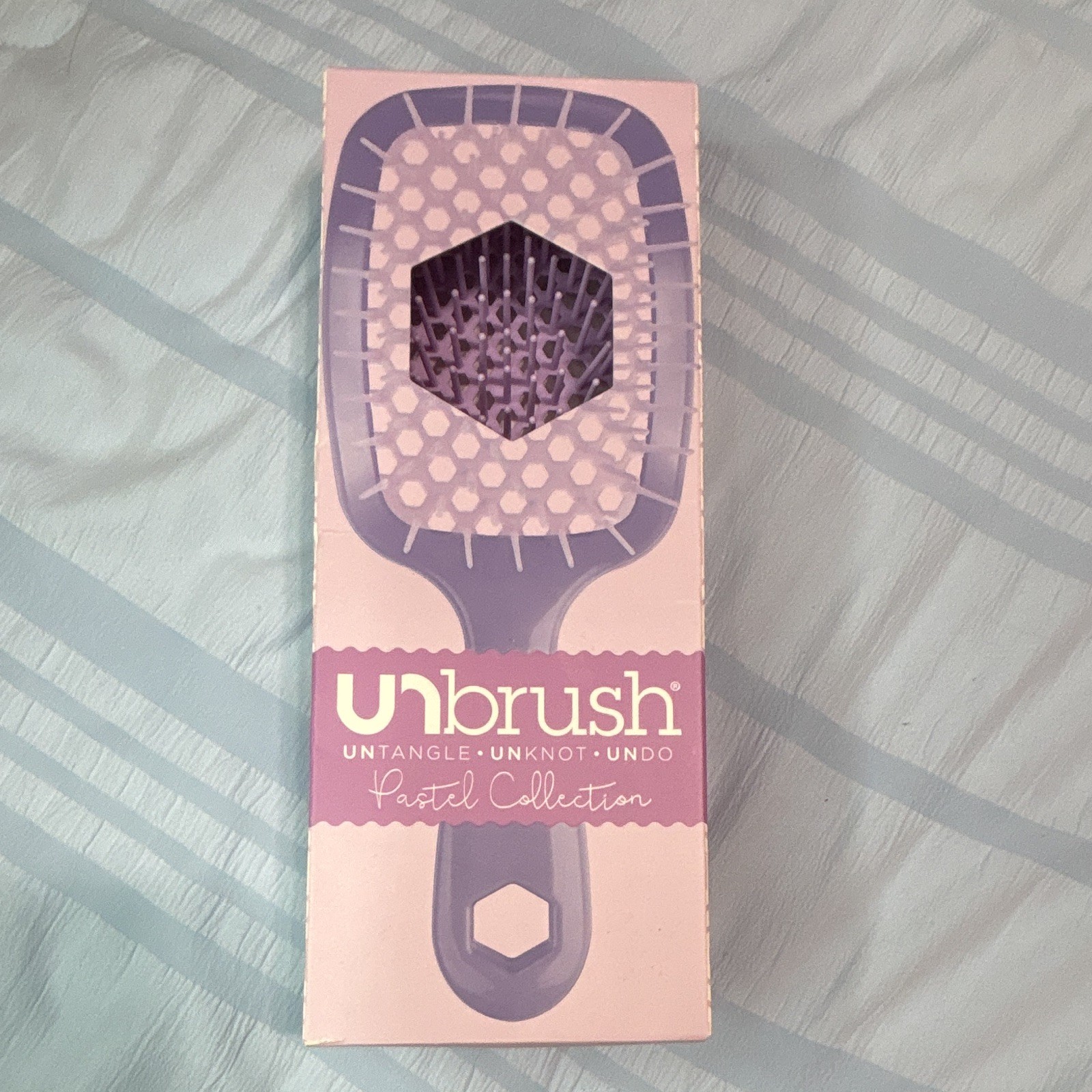Unbrush Pastel Collection Purple Detangling Brush Antistatic 8in Plastic