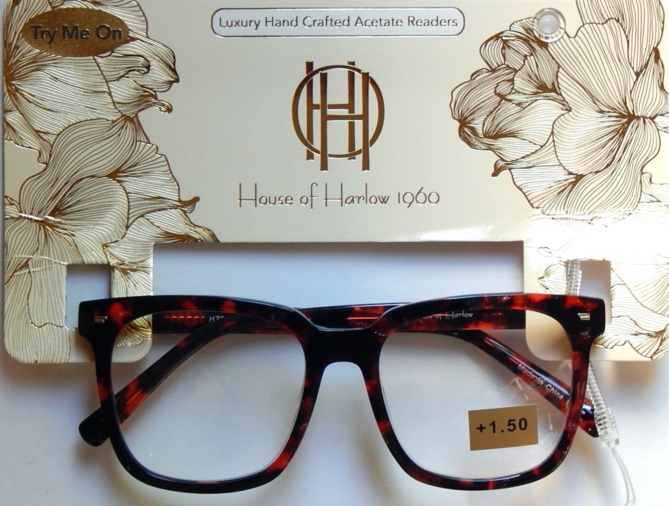 HOUSE OF HARLOW 1PK LUXURY HANDCRAFTED ACETATE READING GLASSES READERS +1.50 NEW