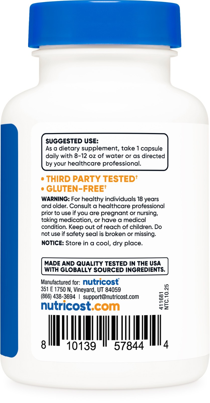 Nutricost Lithium Orotate (20mg) 120 Capsules – Vegan, Gluten-Free, GMO-Free