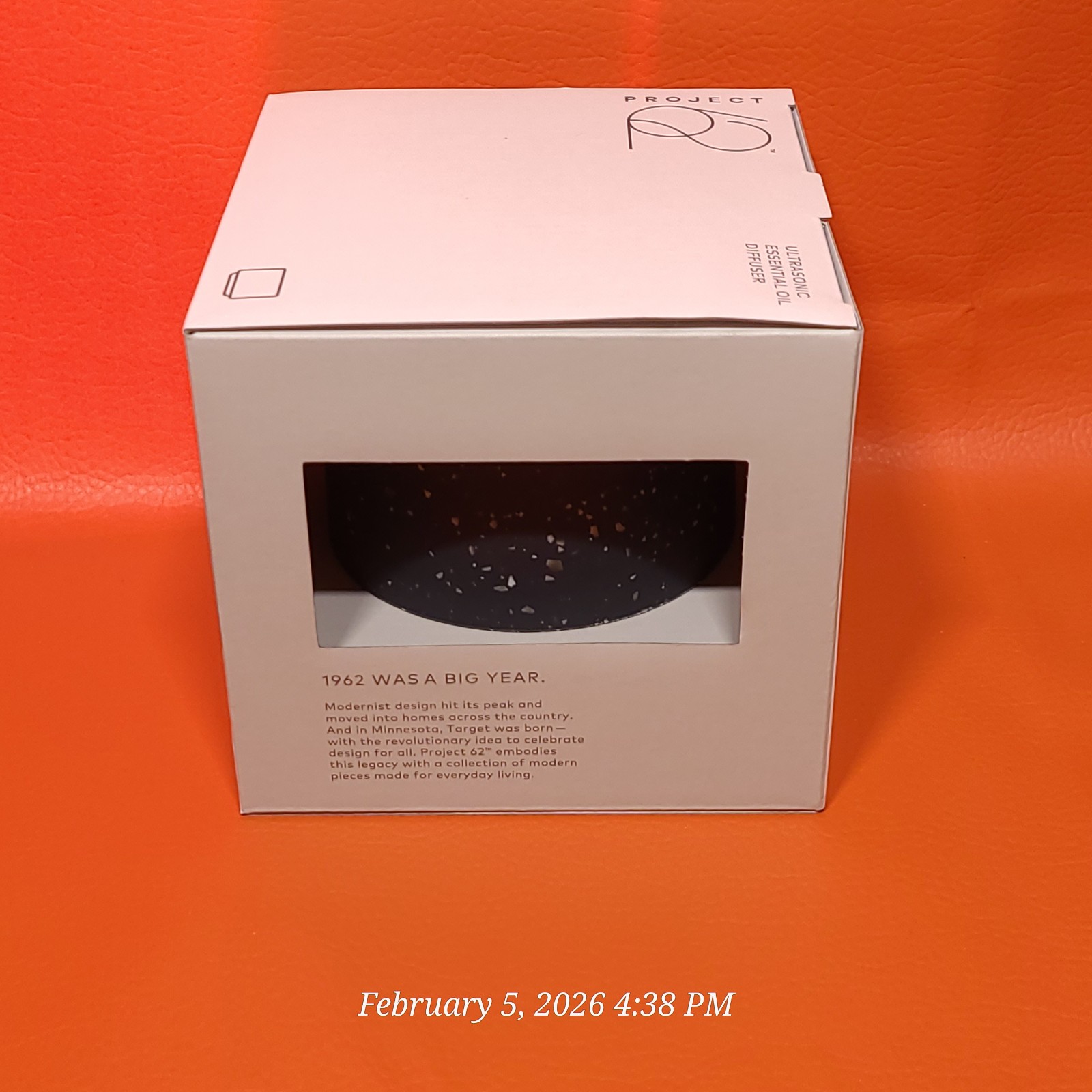 Project 62 Ultrasonic Essential Oil Diffuser 3.39oz Size 2 Modes Color Black