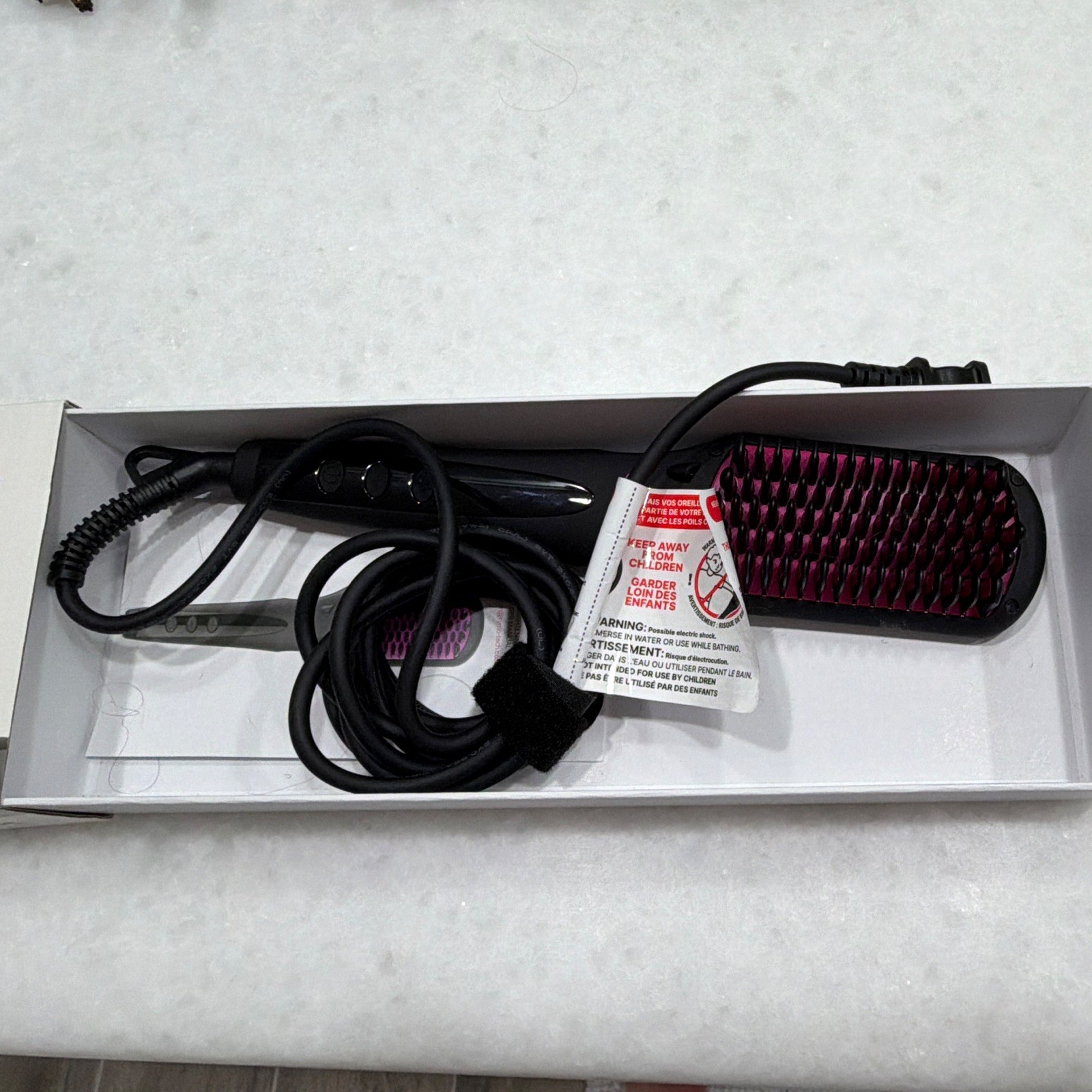TYMO Hair Straightening Brush Heated Hot Brush Styling Tool Black/Pink