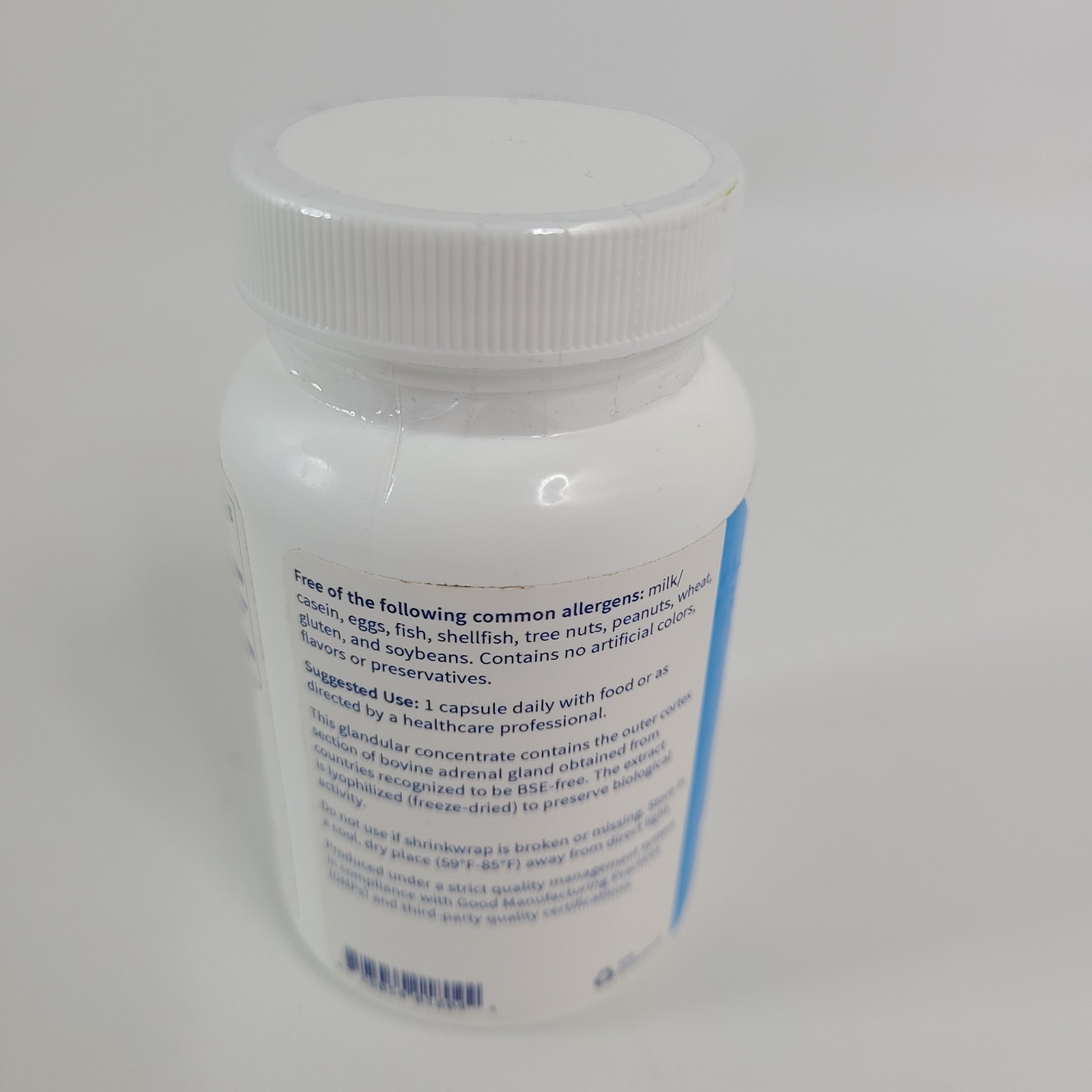 Klaire Labs SFI Adrenal Cortex 250 MG Natural Hypoallergenic 120 Caps 10/2025