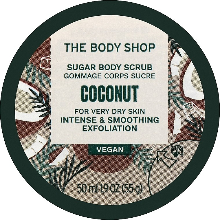 The Body Shop Coconut Sugar Body Scrub Intense Smoothing Exfoliation 9.7oz