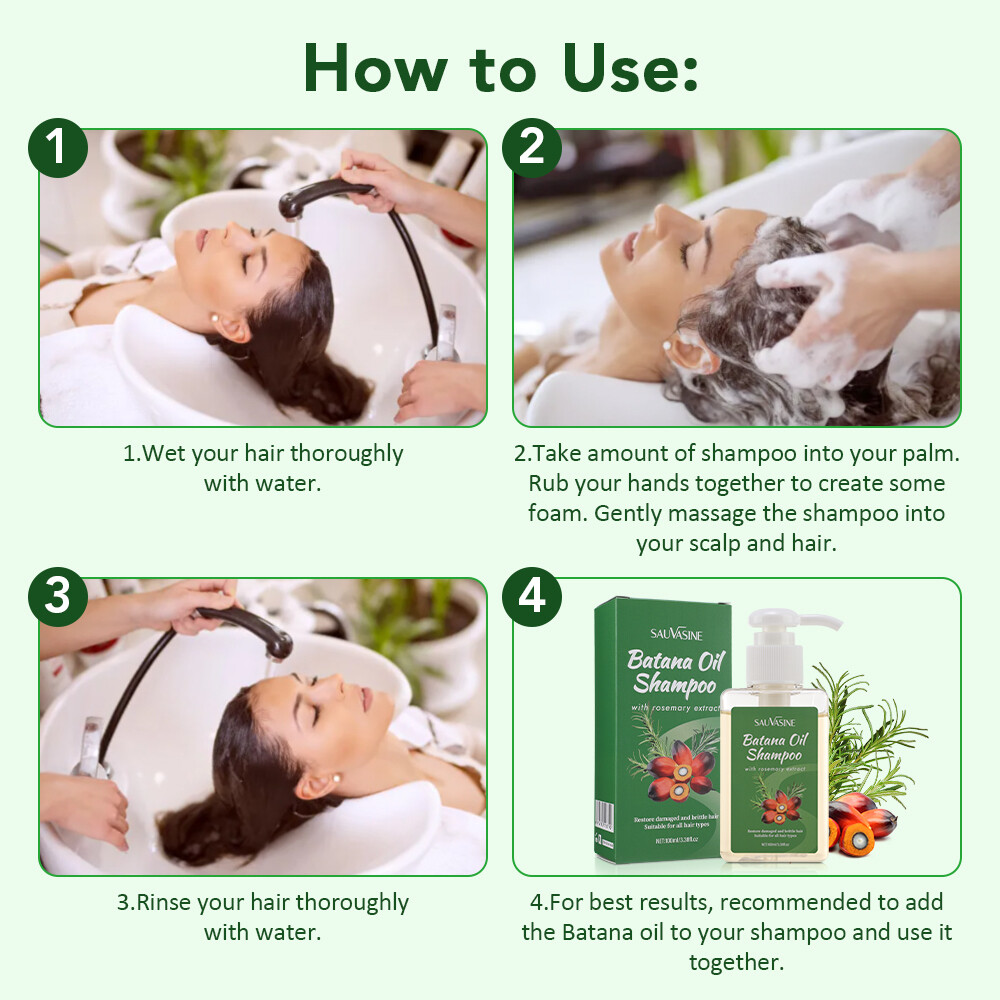 100ml Batana Oil Shampoo with Rosemary Extract for Hair Growth,Reduce Hair Loss
