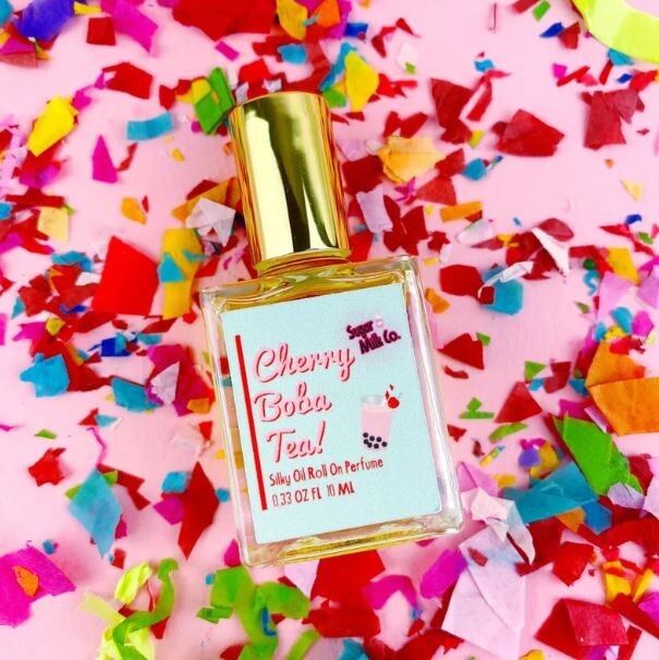 Sugar Milk Co. CHERRY BOBA TEA Perfume Oil Roll-On 10 ml ROLLERBALL Full! YUMMY!