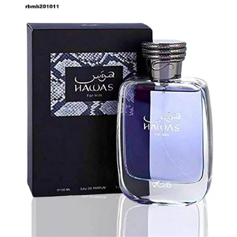 Rasasi Hawas Ice for Men Eau de Parfum Spray 3.4 Oz/100 ml -BRAND NEW SEALED B0X