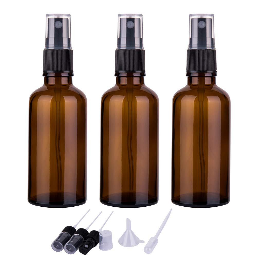 2Oz Amber Glass Spray Bottles for Essential Oils, Small Empty Spray Bottle, Fine