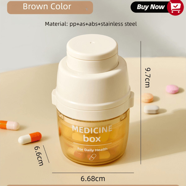 2x Pill Splitter Crusher Medicine Organizer Box Portable with Cup