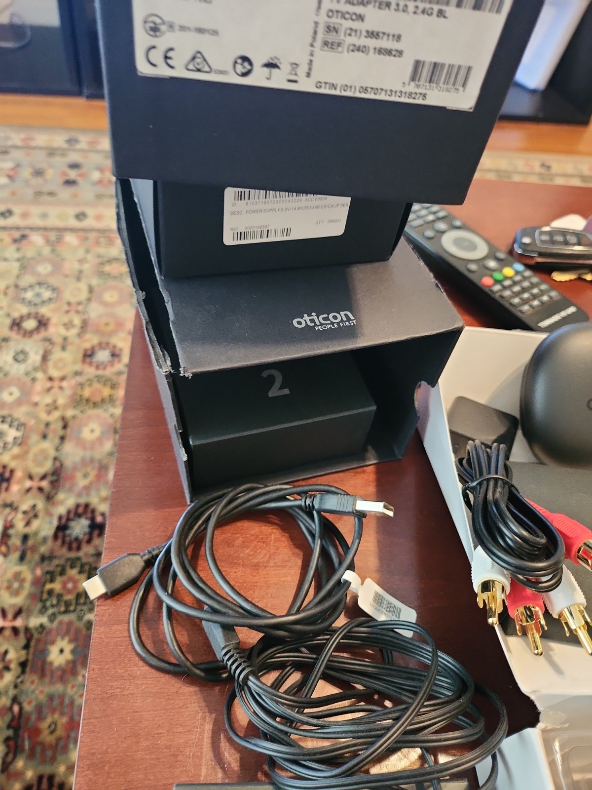 Oticon Charger Minirite Charger TV Adapter Cables Case Chargers..No Hearing Aids