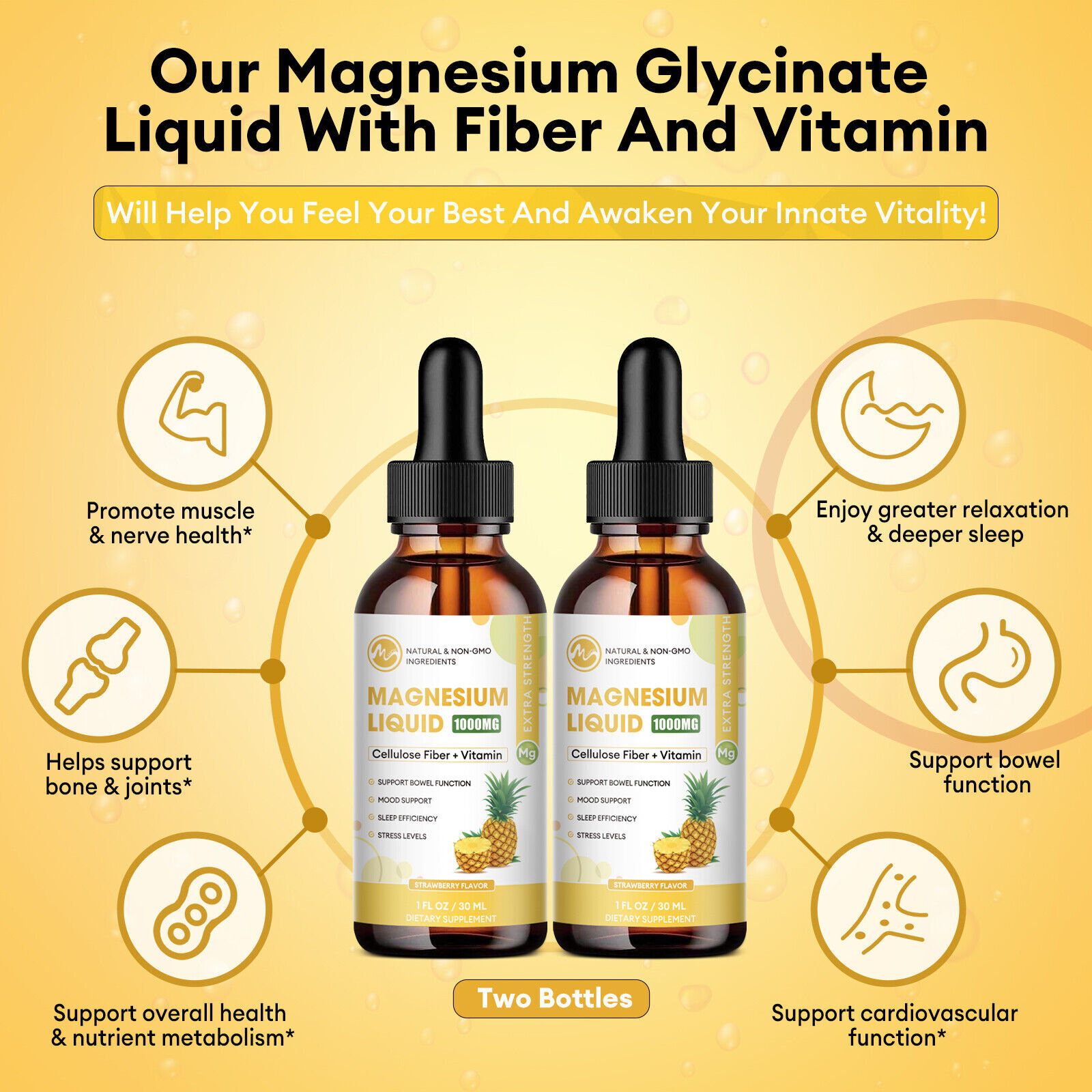 Premium Magnesium Liquid Drops,Magnesium Glycinate,Improve Sleep Anxiety Relief